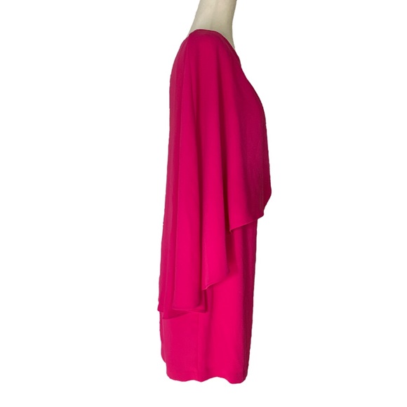 Trina Turk Adore Draped Cape Overlay Pink Popover Tunic Dress - S - Picture 7 of 16